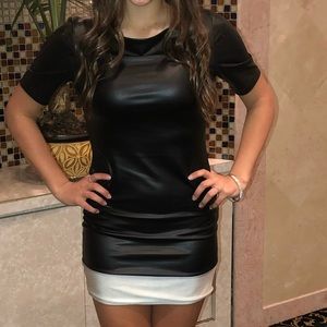 BEBE Addiction Faux Leather Dress Small,  like new!!